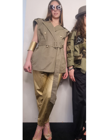 Gilet  effetto trench smanicato