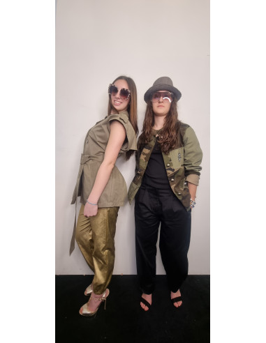 Gilet  effetto trench smanicato