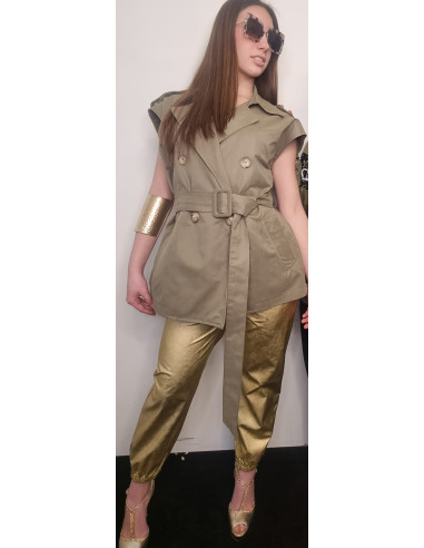 Gilet  effetto trench smanicato