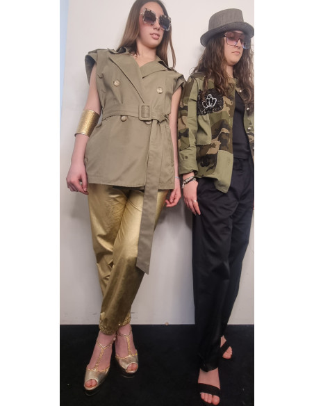 Gilet  effetto trench smanicato