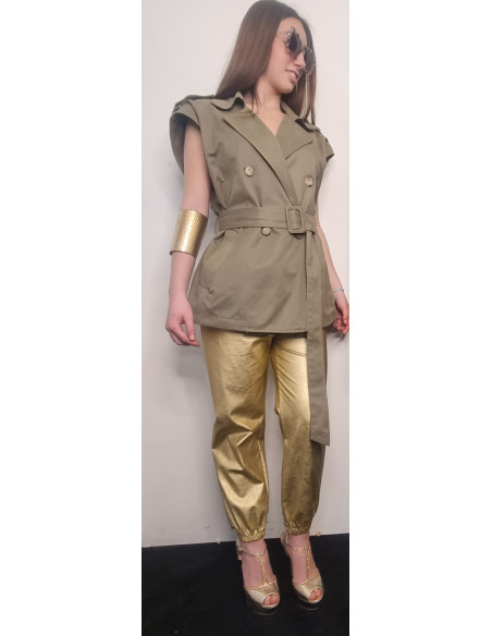 Gilet  effetto trench smanicato