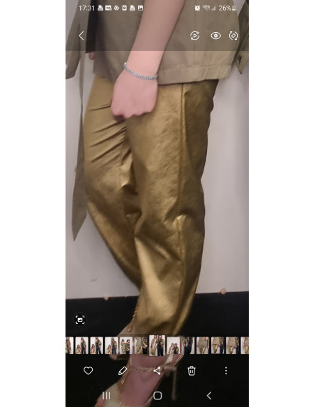 Pantalone similpelle oro
